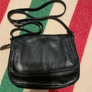 Black Leather Crossbody Bag